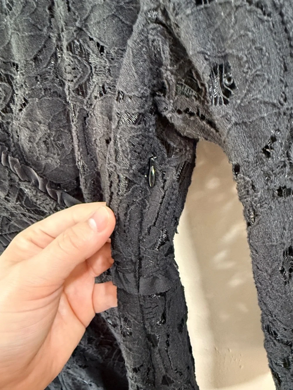 Ronni Nicole Lace Fit & Flare Dress Black 3/4 Sleeve‎ V-Neck Size 6